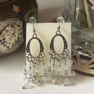 Beautiful Boho Earrings with Dangly Clear Beads!